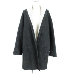ワイドリブ ダブルフェイス コーディガン 38 ブラック 231019E