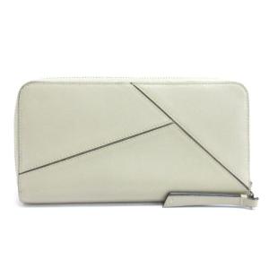 LOEWE パズル ラウンドファスナー ウォレット 長財布 アナグラム レザー カーキ系