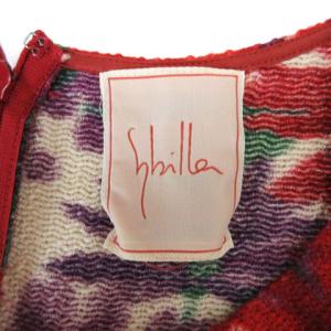 SYBILLA 花柄 ワンピース ウール レッド系 M 231017E