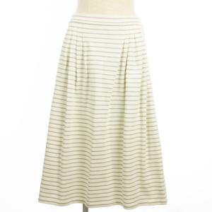 タグ付き スカート ひざ丈 ボーダー ホワイト 2