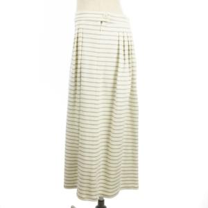 agnes b. タグ付き スカート ひざ丈 ボーダー ホワイト 2