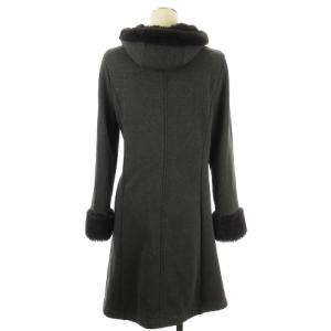 M'S GRACY ボンバーヒート ガウン コート 裏起毛 フェイクファー グレー 38