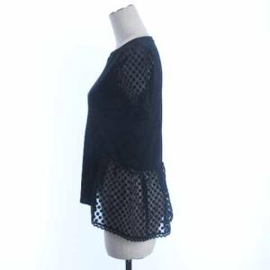 M'S GRACY タグ付き リブニット カットソー 半袖 レース 切替 ブラック 38