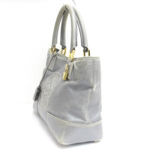 LOEWE アナグラム ハンドバッグ トート レザー グレー系