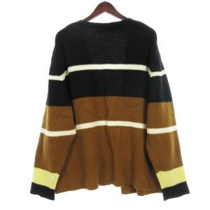 CULLNI カーディガン ニット ボタンレス ウール 2 ブラウン ブラック系 231212E