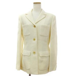 OLD ENGLAND セットアップ スーツ ダブルジャケット 長袖 スカート ひざ丈 ウール 無地 白系 ホワイト系 38