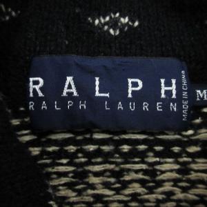 RALPH LAUREN ノルディック柄 カーディガン ニット ブラック M 231201E