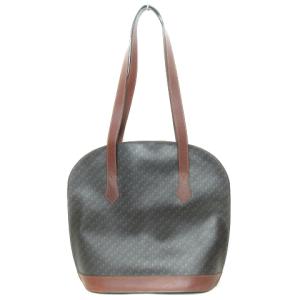 LANVIN ハンド バッグ セミショルダー 総柄 レザー イタリア製 ブラウン