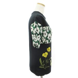 STELLA McCARTNEY スウェット カットソー 半袖 花柄 フラワー コットン 黒 ブラック 34 RF