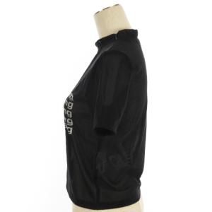 alexanderwang シースルー カットソー 半袖 クロップド丈 ショルダージップ プリント ブラック XS RF