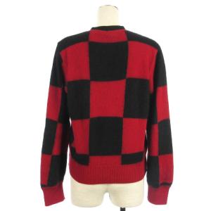 N°21 シャギーニット セーター チェック アンゴラミックス レッド ブラック 38 RF