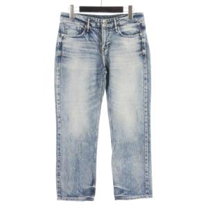 ボーイフレンドクロップド デニム パンツ ジーンズ USED加工 インディゴ 23 RF