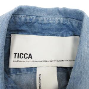 TICCA シャツ ワンピース 長袖 ロング シャンブレー ライトインディゴ 231124E RF