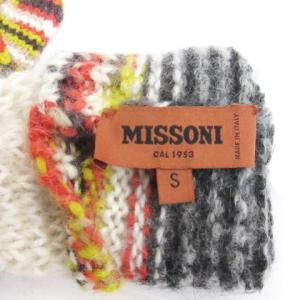 MISSONI 手袋 ボーダー アルパカ カシミヤ混 イタリア製 マルチカラー S RF