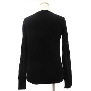 Deuxieme Classe 16SS リブニット カットソー 長袖 丸首 無地 コットン シルク混 黒 ブラック