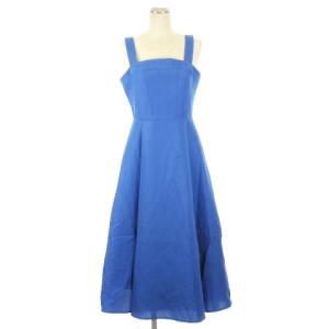 23SS ジャンパースカート ワンピース ロング フレア ブルー 38