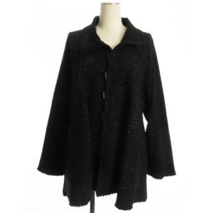 ニットカーディガン カットオフ ネップ M ブラウン系