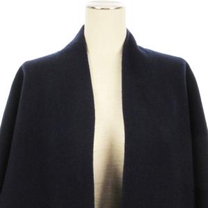 JURGEN LEHL ガウンコート ダブルフェイス ニット ウール ネイビー M 