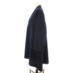 JURGEN LEHL ガウンコート ダブルフェイス ニット ウール ネイビー M 