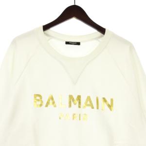 BALMAIN ロゴ トレーナー スウェット 裏毛 ホワイト XL