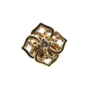 agete ピアス フラワーモチーフ K10 計0.5g ダイヤモンド 0.01ct ゴールド