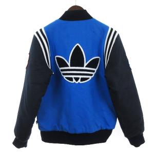 adidas Originals スタジャン ブルゾン トレフォイルロゴ ワッペン 中綿 M33847 ブルー ネイビー系 S GY01