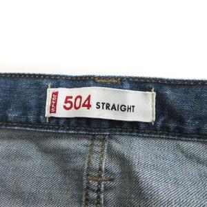 Levi's 504 ストレート デニム パンツ ジーンズ USED加工 ブルー系 W33 L32