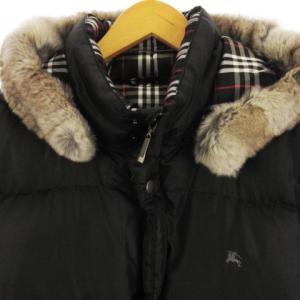 BURBERRY BLACK LABEL ダウン ジャケット ホワイトグースダウン BMP04-900-09 ブラック LL