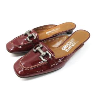 ガンチーニ エナメル ミュール 5.5 ボルドー 231211E 靴