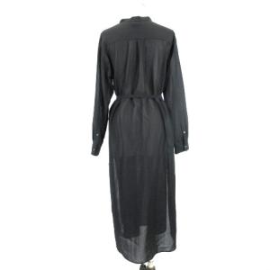 UNITED ARROWS シアー スリット ワンピース 長袖 ブラック 231225E