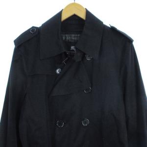 BURBERRY BLACK LABEL トレンチコート 中綿ライナー付き 裏地チェック ブラック L