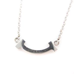 TIFFANY&Co. Tスマイル ミニ ネックレス 16P ダイヤモンド K18WG シルバーカラー