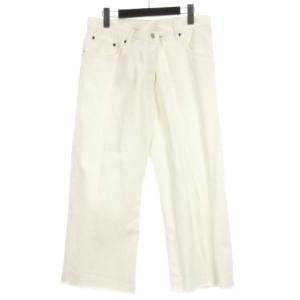 再構築 デニム パンツ ワイド カットオフ S32LA0127 イタリア製 ホワイト 44