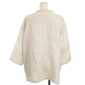 JURGEN LEHL リネン ジャケット 羽織り ボタンレス ベージュ系 M ECS