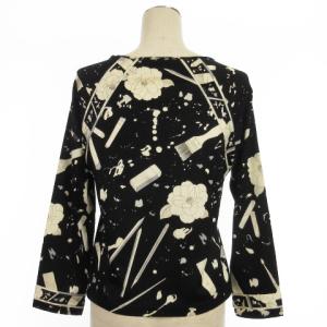 LEONARD SPORT Tシャツ カットソー 長袖 花柄 プリント ブラック 40 ECS