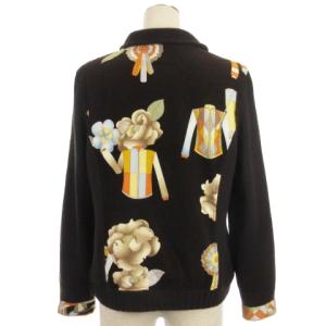 LEONARD SPORT ジャケット ニット 細畝コーデュロイ 切替 ブラウン 40 ECS