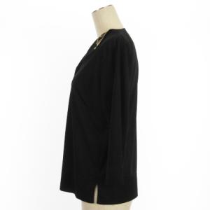 LEONARD SPORT ブラウス カットソー 七分袖 スキッパー ブラック 40 ECS