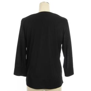 LEONARD SPORT ブラウス カットソー 七分袖 スキッパー ブラック 40 ECS