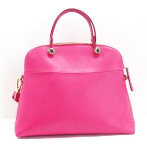 FURLA パイパー M 2WAY ハンド バッグ ショルダー レザー G5996 イタリア製 ピンク ECS