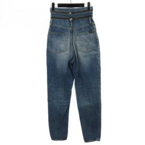 HYSTERIC GLAMOUR USED加工 デニム ZIPベルト テーパード パンツ 25 インディゴ 240105E