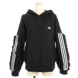 adidas Originals タグ付き セットアップ フリル スウェット パーカー 裏毛 フリル イージー パンツ FU3873 FU3879 ブラック