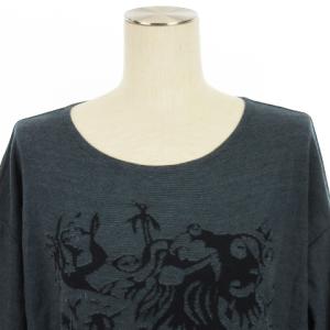 JURGEN LEHL オバケ チュニック カットソー 五分袖 コットン ネイビー系 M ECS