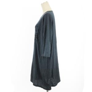 JURGEN LEHL オバケ チュニック カットソー 五分袖 コットン ネイビー系 M ECS