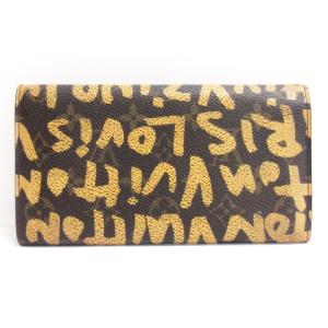 LOUIS VUITTON モノグラム グラフィティ ポルトモネクレディ 長財布 M92190 フランス製 ブラウン