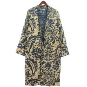 ダマスク柄抜染Pt KAKASHI コート ガウン ネイビー 2
