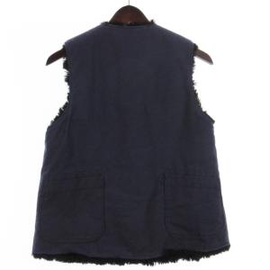 Engineered Garments リバーシブル ベスト フリース ボア 前開き USA製 ネイビー ブラック 1 ECS
