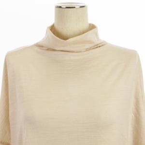 JURGEN LEHL タートルネック カットソー チュニック 長袖 ウール ベージュ M ECS