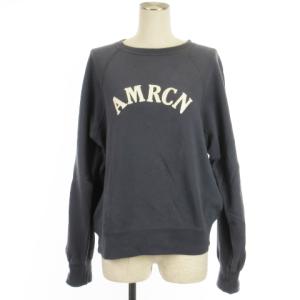 スウェット プルオーバー 裏毛 トレーナー プリント コットン ネイビー系