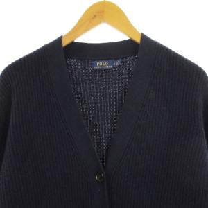 POLO RALPH LAUREN ニット カーディガン ロング ウール カシミヤ混 ネイビー M