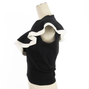 ESTNATION ノースリーブ ニット カットソー ノースリーブ ブラック F